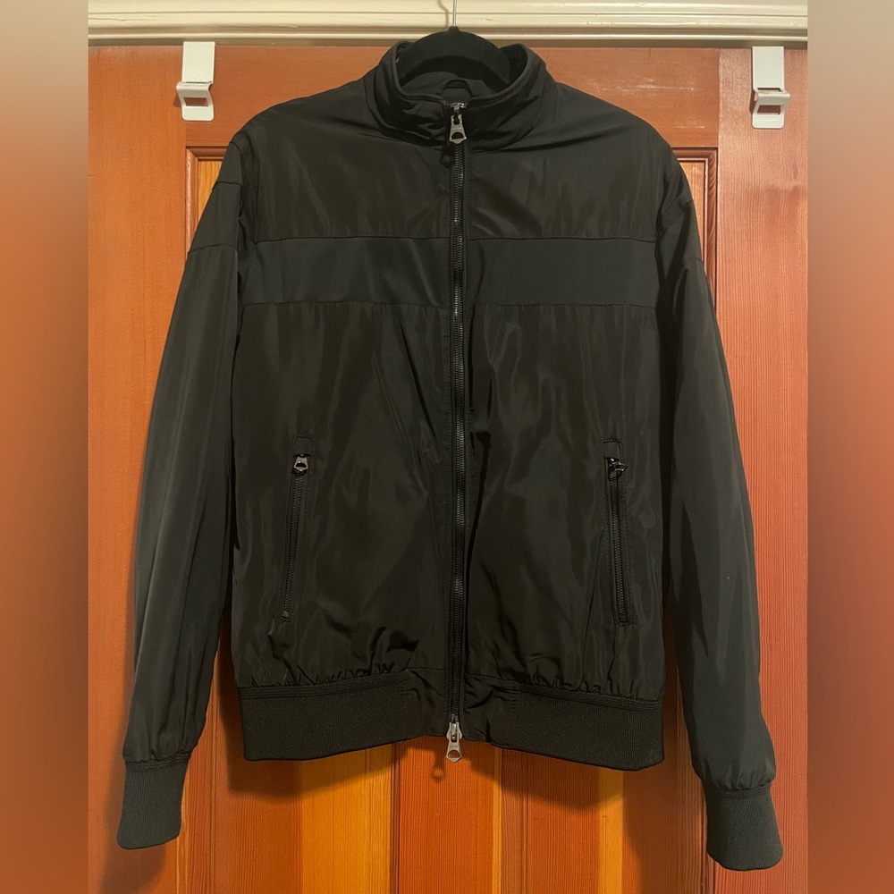 Zara Men’s Slim Fit Windbreaker Track Jacket Black Large
